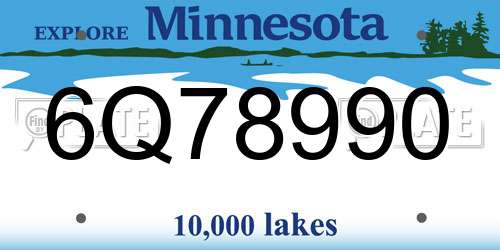 6Q78990 Minnesota License Plate