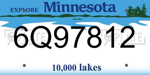 6Q97812 Minnesota License Plate
