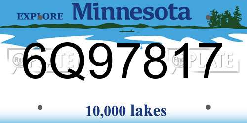 6Q97817 Minnesota License Plate