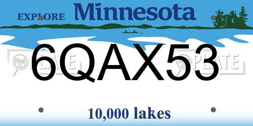 6QAX53 Minnesota License Plate