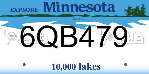 6QB479 Minnesota License Plate