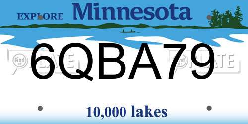 6QBA79 Minnesota License Plate