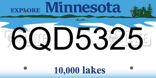 6QD5325 Minnesota License Plate