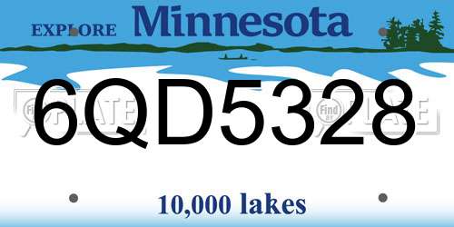 6QD5328 Minnesota License Plate