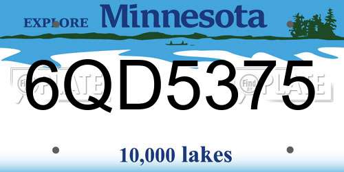 6QD5375 Minnesota License Plate