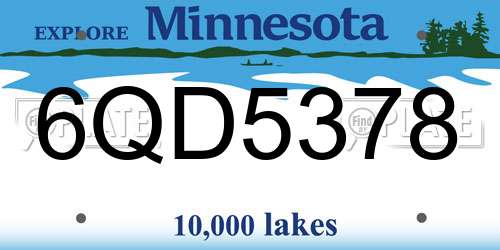 6QD5378 Minnesota License Plate