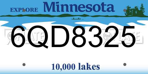 6QD8325 Minnesota License Plate