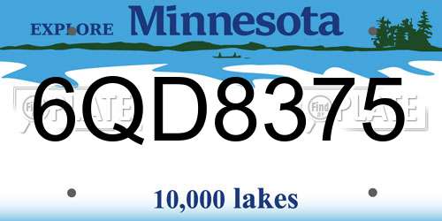 6QD8375 Minnesota License Plate