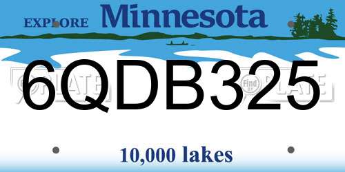 6QDB325 Minnesota License Plate