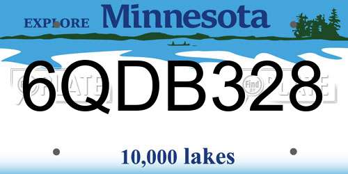 6QDB328 Minnesota License Plate