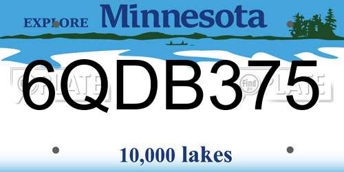 6QDB375 Minnesota License Plate