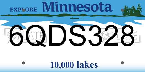 6QDS328 Minnesota License Plate