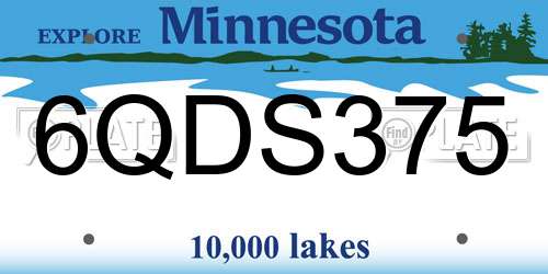 6QDS375 Minnesota License Plate