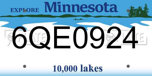 6QE0924 Minnesota License Plate
