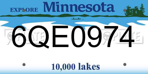 6QE0974 Minnesota License Plate