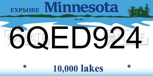 6QED924 Minnesota License Plate