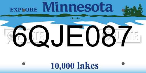 6QJE087 Minnesota License Plate