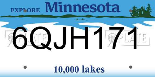 6QJH171 Minnesota License Plate