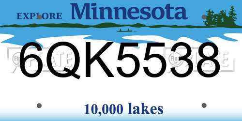 6QK5538 Minnesota License Plate