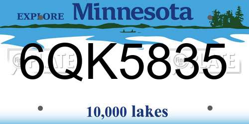 6QK5835 Minnesota License Plate