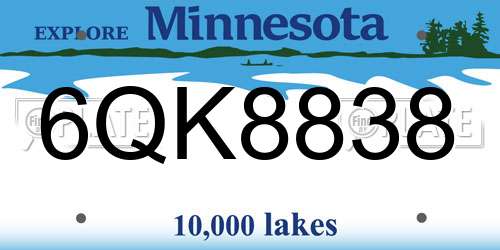 6QK8838 Minnesota License Plate