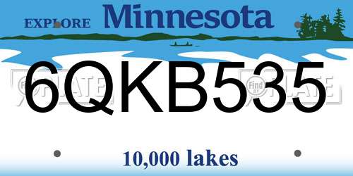 6QKB535 Minnesota License Plate