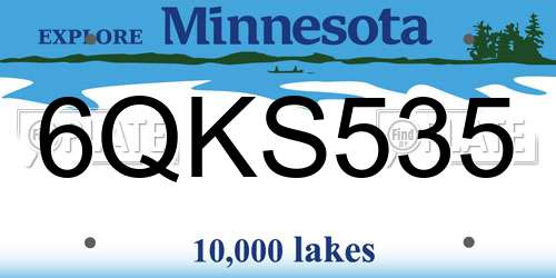 6QKS535 Minnesota License Plate