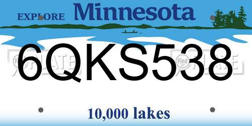 6QKS538 Minnesota License Plate