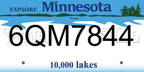 6QM7844 Minnesota License Plate
