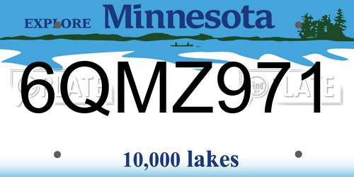 6QMZ971 Minnesota License Plate