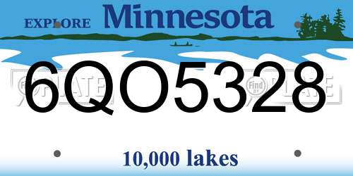 6QO5328 Minnesota License Plate