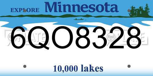 6QO8328 Minnesota License Plate