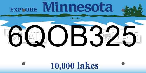 6QOB325 Minnesota License Plate