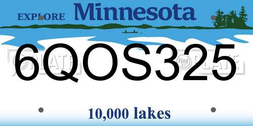 6QOS325 Minnesota License Plate