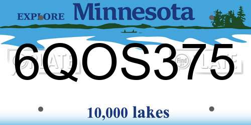 6QOS375 Minnesota License Plate