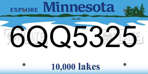6QQ5325 Minnesota License Plate