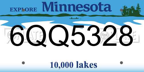 6QQ5328 Minnesota License Plate