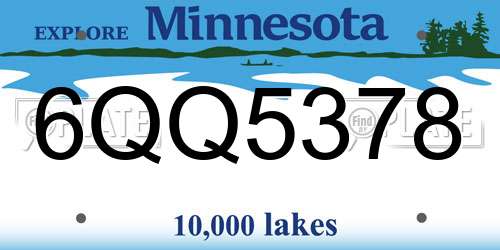 6QQ5378 Minnesota License Plate