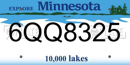 6QQ8325 Minnesota License Plate