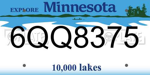 6QQ8375 Minnesota License Plate