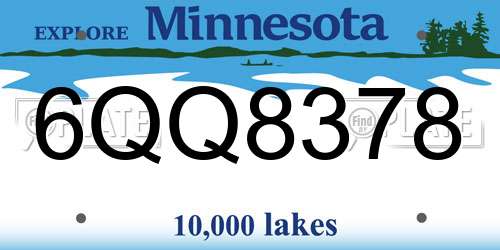 6QQ8378 Minnesota License Plate