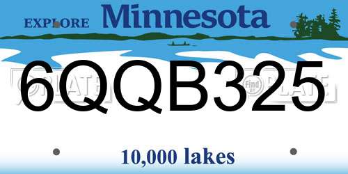6QQB325 Minnesota License Plate
