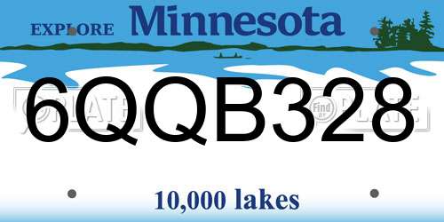 6QQB328 Minnesota License Plate