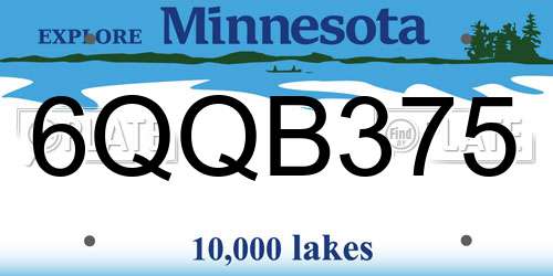 6QQB375 Minnesota License Plate