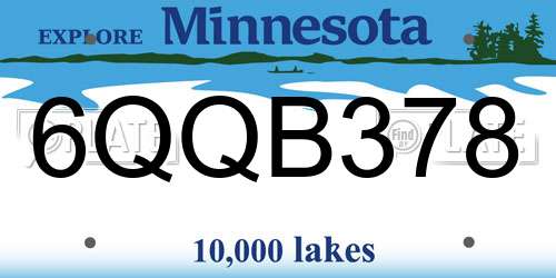 6QQB378 Minnesota License Plate