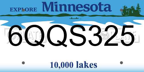 6QQS325 Minnesota License Plate