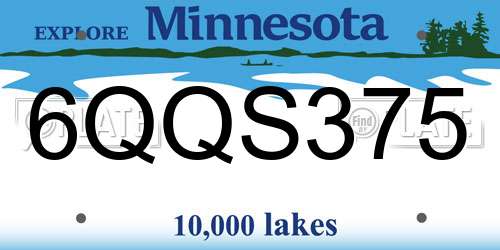 6QQS375 Minnesota License Plate