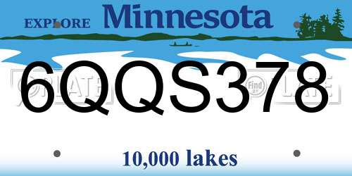 6QQS378 Minnesota License Plate