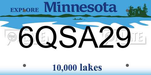 6QSA29 Minnesota License Plate