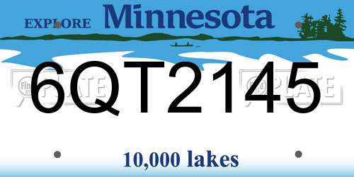 6QT2145 Minnesota License Plate